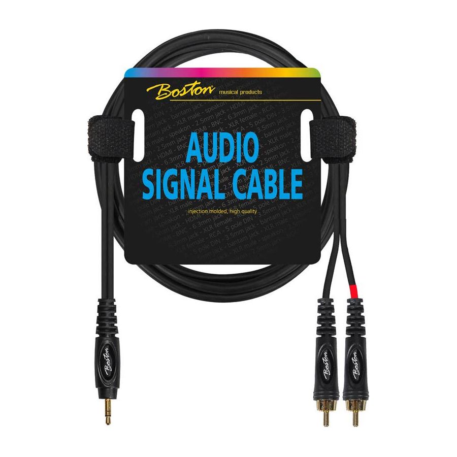 Audio signal cable, 2x RCA to 3.5mm jack stereo, 3.00 meter