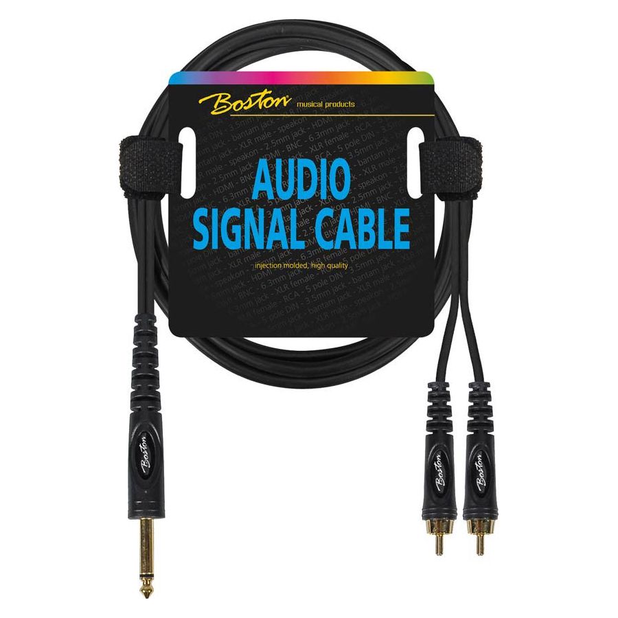 Boston Audio Signal Cable, 2x RCA to 6.3mm jack mono, 3.00 meter