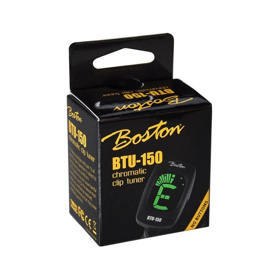 Boston BTU-150 Chromatic Clip Tuner with Multi-Color Display and Auto Power On/Off Box View