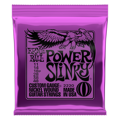Ernie Ball 2220 Power Slinky Electric Guitar Strings (11-48) Front View
