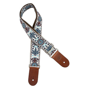 GST-1180-1 | Gaucho Traditional Deluxe Series Guitar Strap, White / Blue