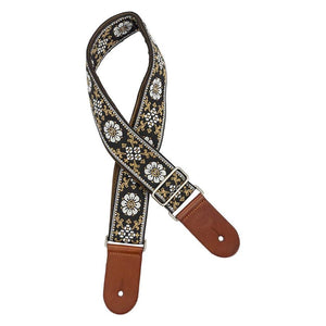 GST-1180-4 | Gaucho Traditional Deluxe Series guitar strap, White / black