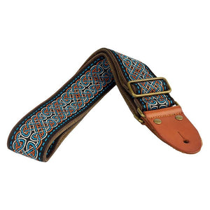 GST-1280-2 | Gaucho Authentic Deluxe Series guitar strap, Black / Blue 2