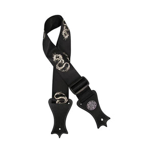 GST-142-BK | Gaucho Icon Series guitar strap, Dragon print