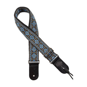 GST-181-BG | Gaucho Traditional Series guitar strap, Blue / Grey