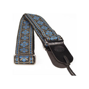 GST-181-BG | Gaucho Traditional Series guitar strap, Blue / Grey 2