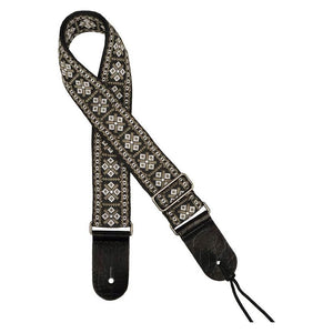 GST-181-WG | Gaucho Traditional Series guitar strap, White / Grey