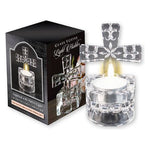 Glass Cross Tea Light Holder Water Font 87825