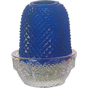 Glass T Light - Fairy Pyramid Holder Blue