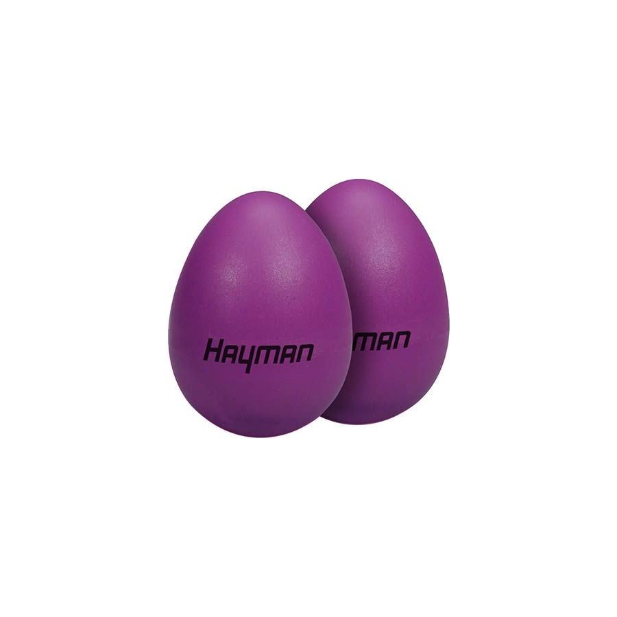 Hayman Shaker eggs, plastic, pair, purple, 25 grams