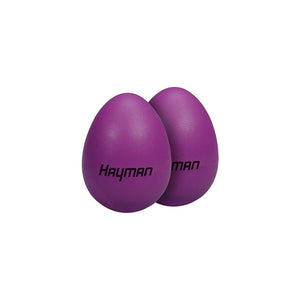 Hayman Shaker eggs, plastic, pair, purple, 25 grams