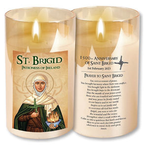 LED Candle / Glass Jar / Timer / St.Brigid - 86760
