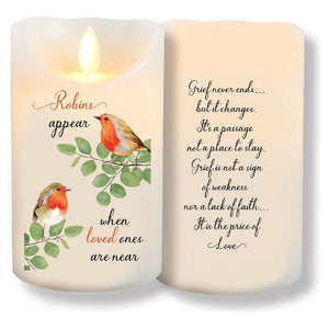 LED Candle Robins Near You Vanilla Scented Wax