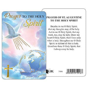 Prayer Card Prayer To The Holy Spirit St Augustine