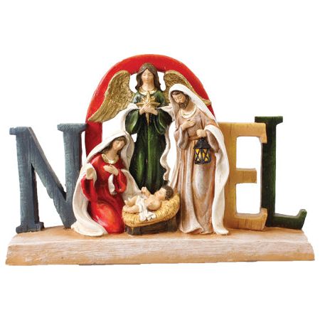 Resin Nativity Holy Family Noel 6 3/4 inch
