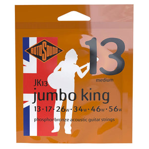 Rotosound JK13 Jumbo King String Set Acoustic Phosphor Bronze Medium (13-56) Front View