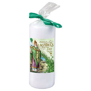 St Patrick Candle 6 inch with Green Ribbon